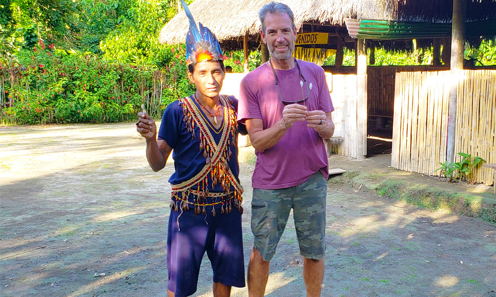 eric norris with a Shaman in Ecuador